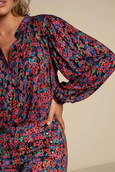 Aaiko billa bloem blouse pofmouw