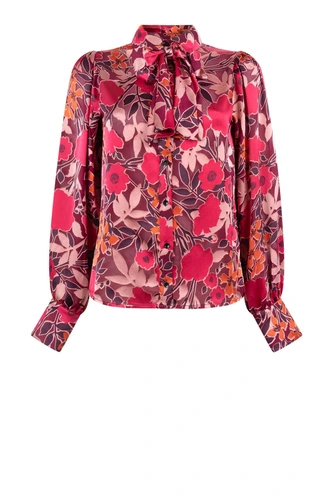 Aaiko charlotta blouse satijn bloem