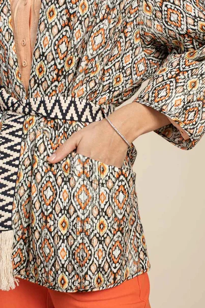 Aaiko daras kimono grafische print