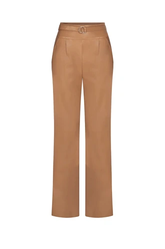 Aaiko dewy pu leather broek straight