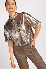Aaiko lianne metalic blouse rits