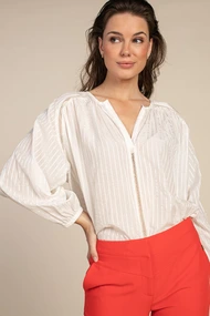 Aaiko liza stripe blouse ajour voor