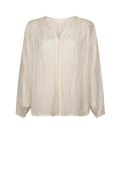 Aaiko liza stripe blouse ajour voor