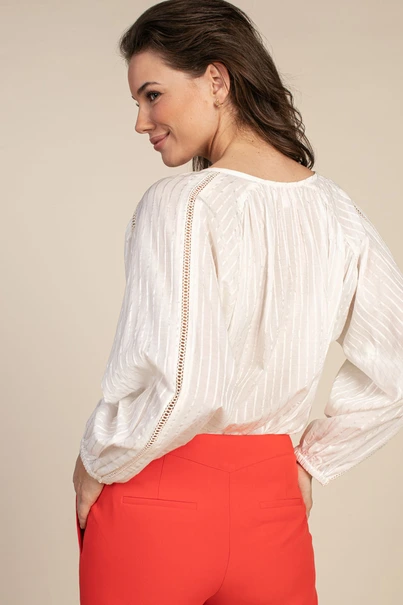 Aaiko liza stripe blouse ajour voor