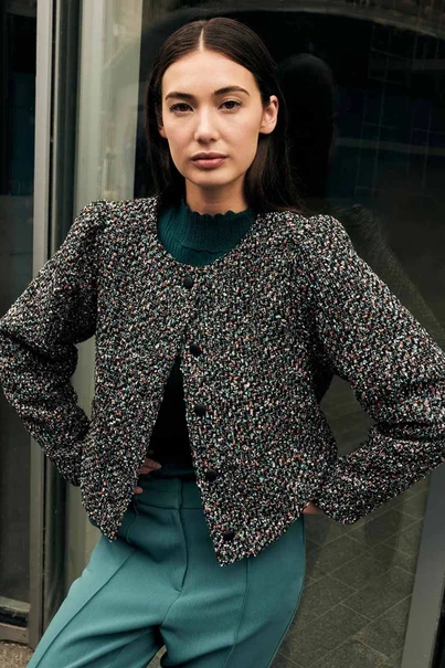 Aaiko lorita jacket tweed look