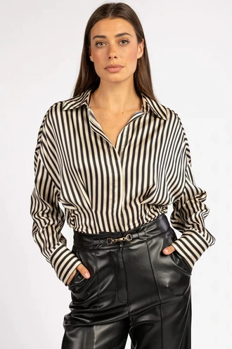 Aaiko marjon streep blouse satijn