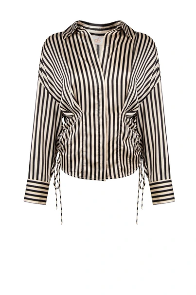 Aaiko marjon streep blouse satijn