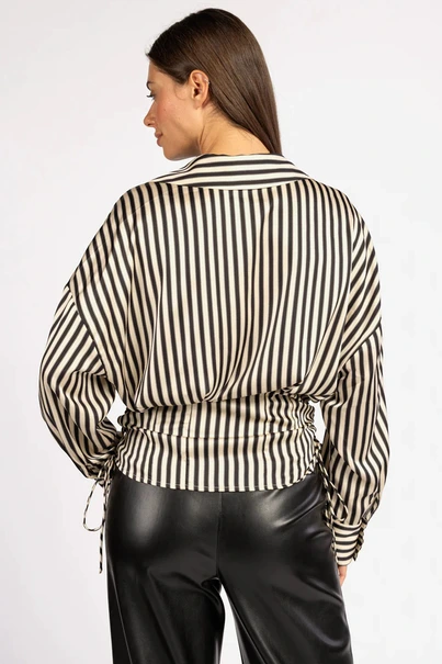 Aaiko marjon streep blouse satijn