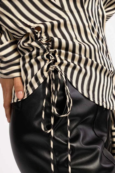 Aaiko marjon streep blouse satijn