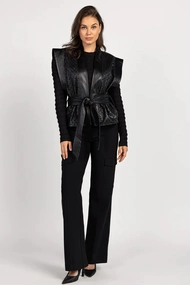 Aaiko melissa pu leather gilet ajour