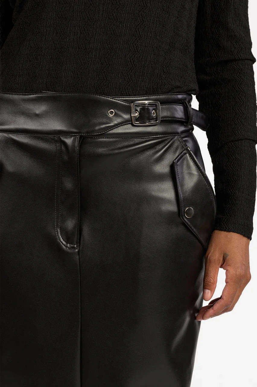 Aaiko vicku pu leather rok lang
