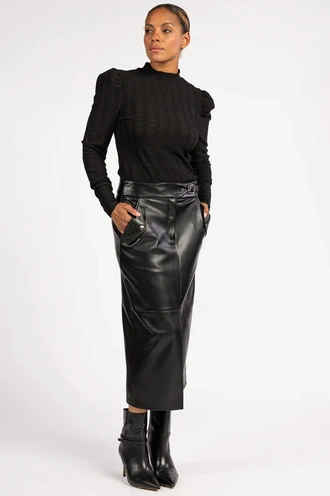 Aaiko vicku pu leather rok lang