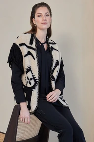 Aime bella gilet lurex en franjes