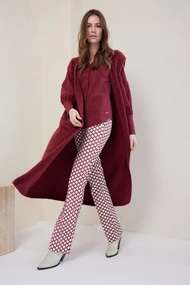 Aime loes flared flax print broek