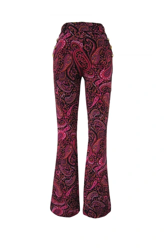 Aime loes flared flora print broek