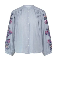 By Bar becky pinstripe blouse borduur