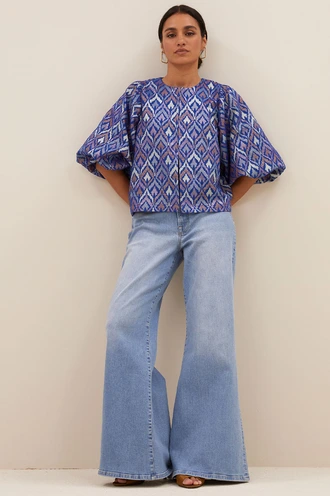 By Bar mauri blouse pavo jaquard