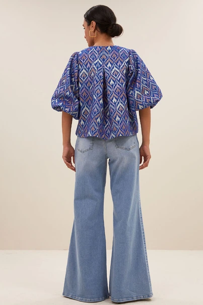 By Bar mauri blouse pavo jaquard