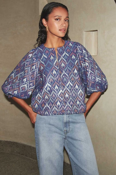 By Bar mauri blouse pavo jaquard