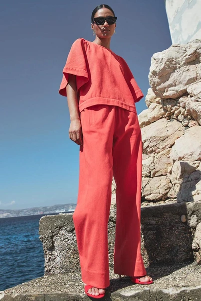 By Bar mees twill pants wide leg