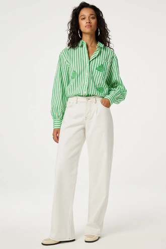 Fabienne Chapot alex blouse strepen en borduur