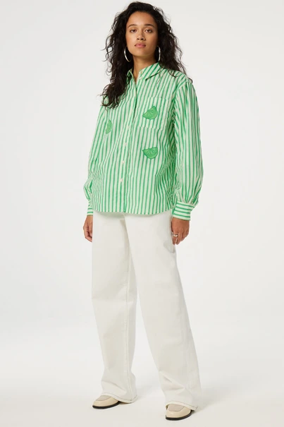 Fabienne Chapot alex blouse strepen en borduur