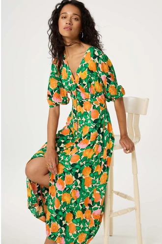 Fabienne Chapot ana dress graffiti rose print
