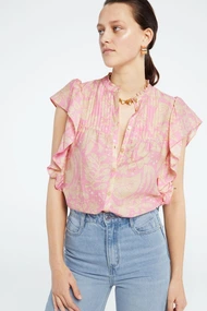 Fabienne Chapot bibi blouse mouwloos plisse