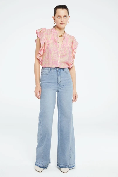 Fabienne Chapot bibi blouse mouwloos plisse