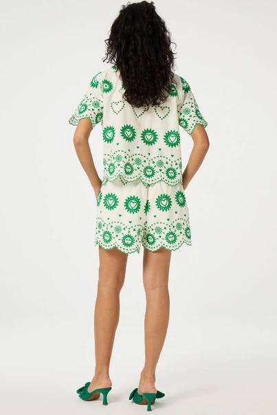 Fabienne Chapot breece shorts groen borduur