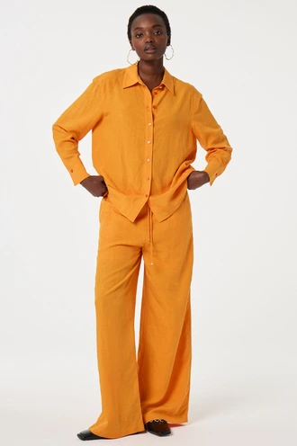 Fabienne Chapot brent trousers linnen katoen