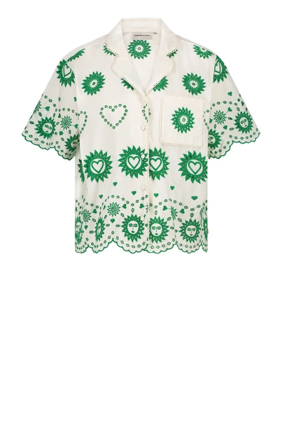 Fabienne Chapot brielle blouse groen borduur