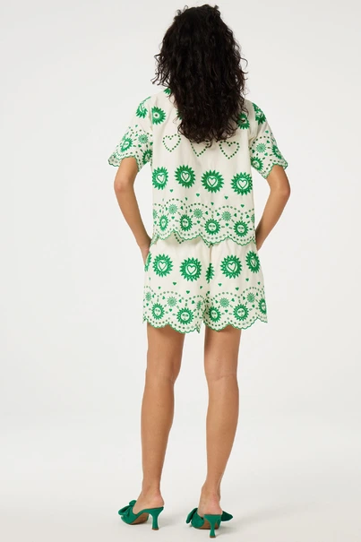 Fabienne Chapot brielle blouse groen borduur