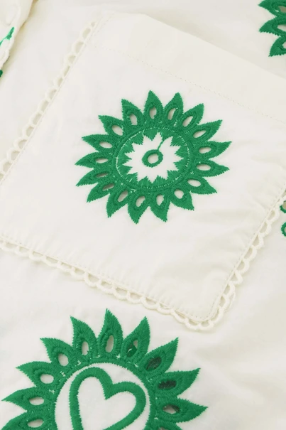 Fabienne Chapot brielle blouse groen borduur