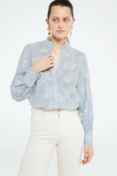 Fabienne Chapot brody broderie blouse bloem