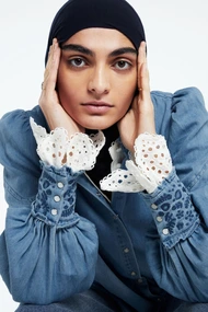 Fabienne Chapot brody indigo blouse drukkers