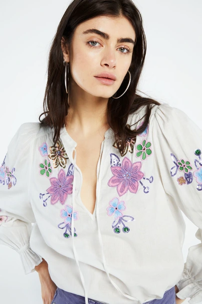 Fabienne Chapot caroline top met kralen detail