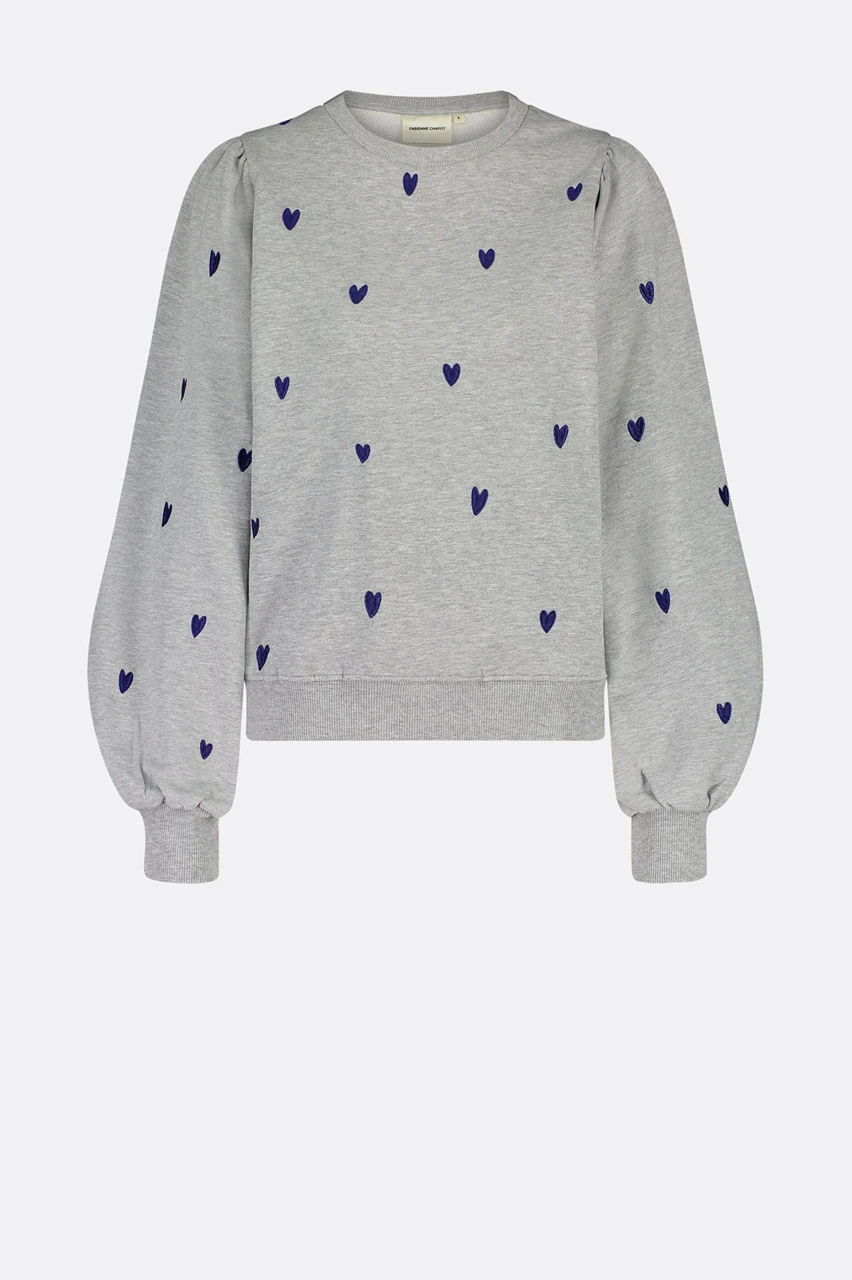 Fabienne Chapot dina sweater hartjes blauw