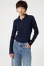 Fabienne Chapot donna top ribbel polokraag
