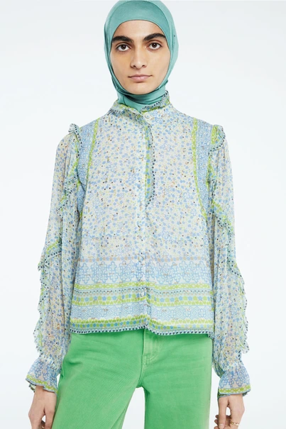 Fabienne Chapot etje blouse mille fleur lurex