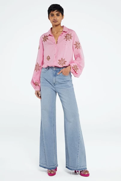 Fabienne Chapot fleur blouse steren details