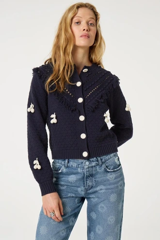 Fabienne Chapot frido cardigan kersjes franjes