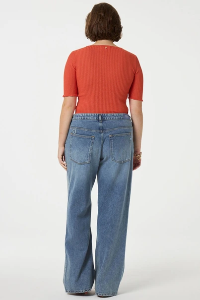 Fabienne Chapot gemma short sleeve ribbel trui