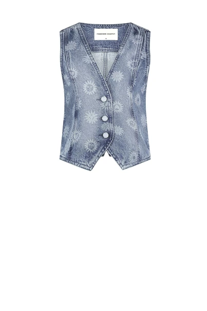 Fabienne Chapot gigi denim gilet bloem print