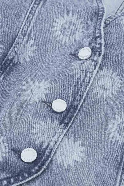Fabienne Chapot gigi denim gilet bloem print