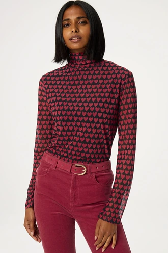 Fabienne Chapot jane top mesh love col