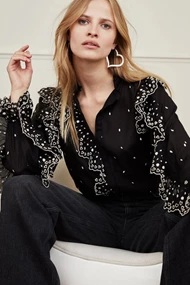 Fabienne Chapot josie blouse borduur ruffle