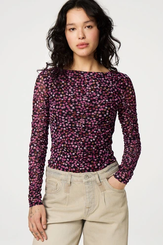 Fabienne Chapot kane top girl gang print mesh