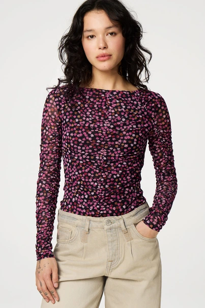 Fabienne Chapot kane top girl gang print mesh