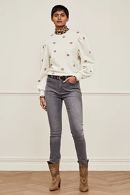 Fabienne Chapot lin sweater met magrietje